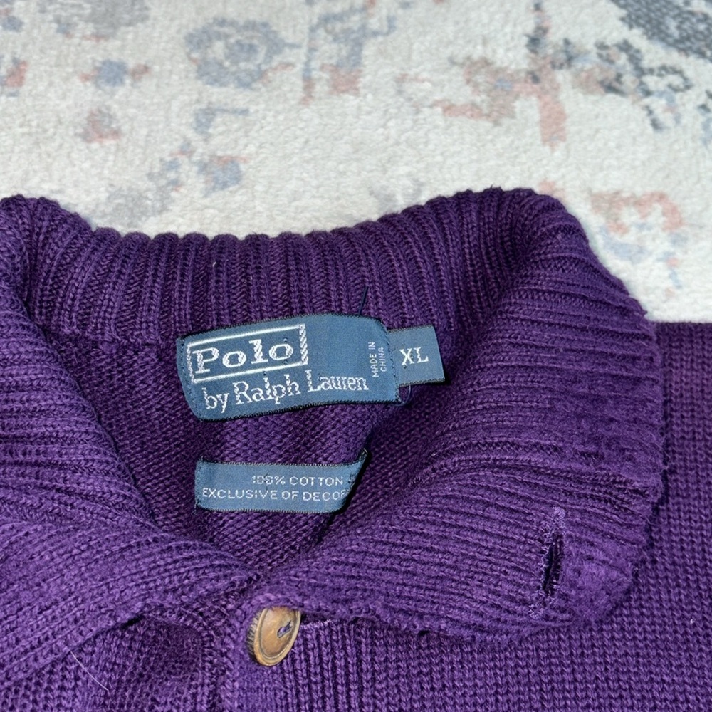 Ralph Lauren Deep Purple Knit Sweater size xl - Picture 4 of 6